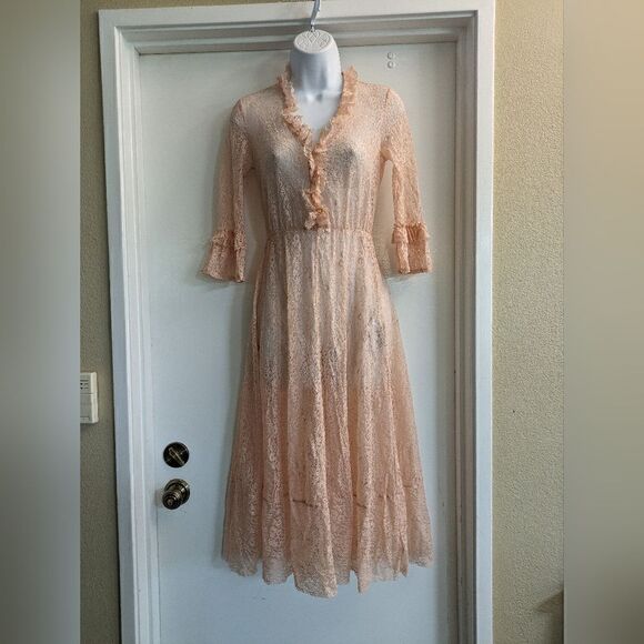 Maje pink lace dress size 1 - Picture 4 of 14